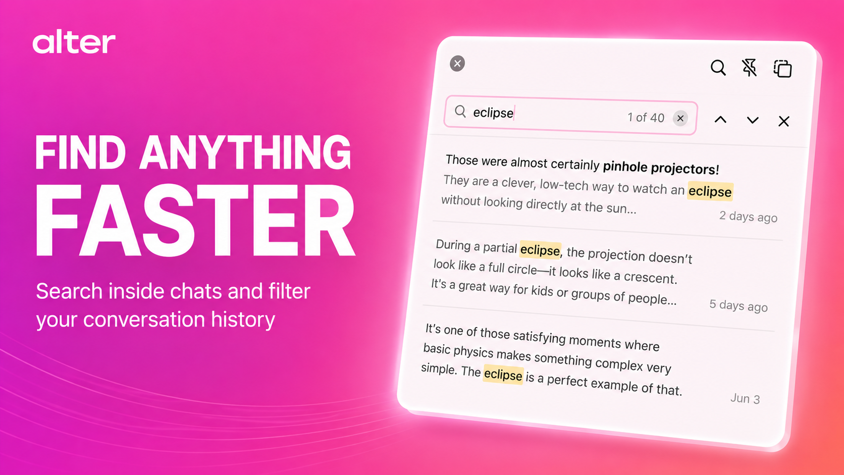 Search, filter, and find faster