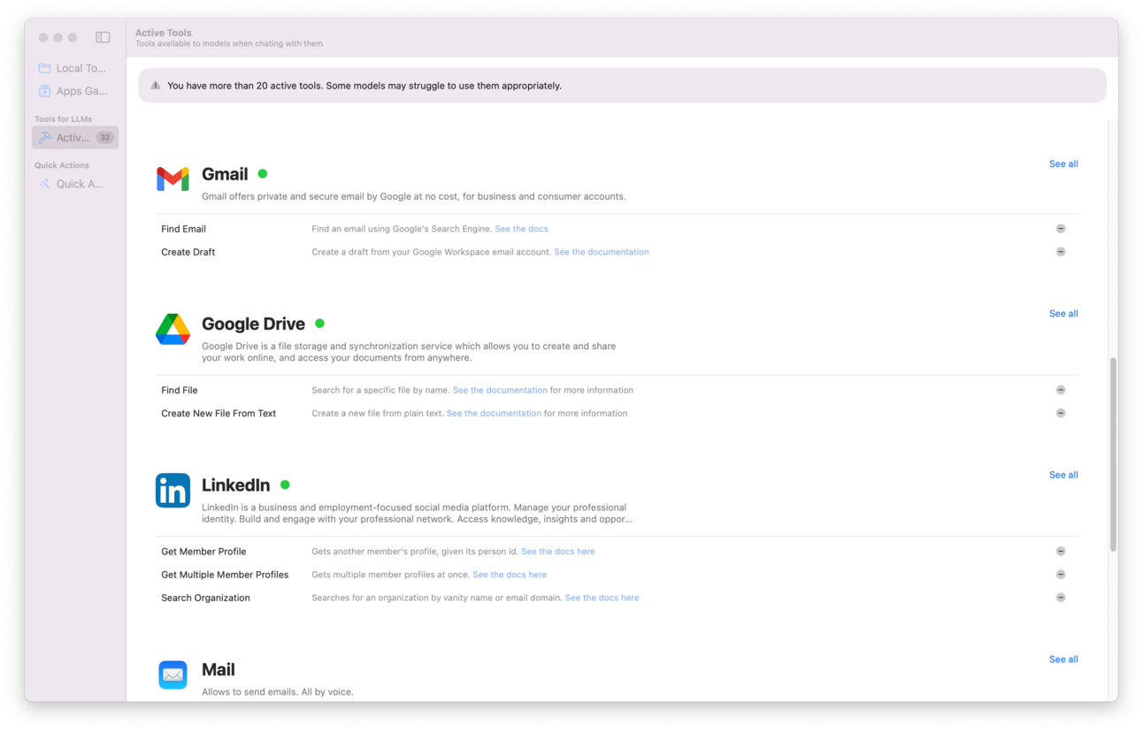 🔌 Connect your AI to 2 000 Apps, ⚡ Quick Actions