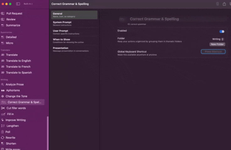Global Keyboard Shortcuts For Alter Actions